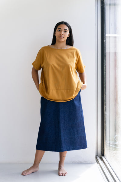 Boxy Blouse in Mustard
