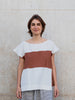LYOCELL AND JERSEY BICOLOR TERRACOTA BLOUSE