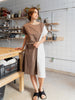 LINEN AND LYOCELL BROWN DRESS