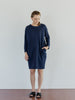 Dress Minimal Blue in Cotton. Sustainable Blue Dress.