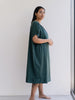 Straight dress green with pleat in the front