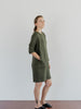 Dress Minimal Green in Cotton. Sustainable Green Dress.