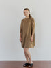 Dress Square in Camel with Straight fit. Organic Cotton Dress.