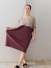 Dress Minimal Two Colors Beige and Plum